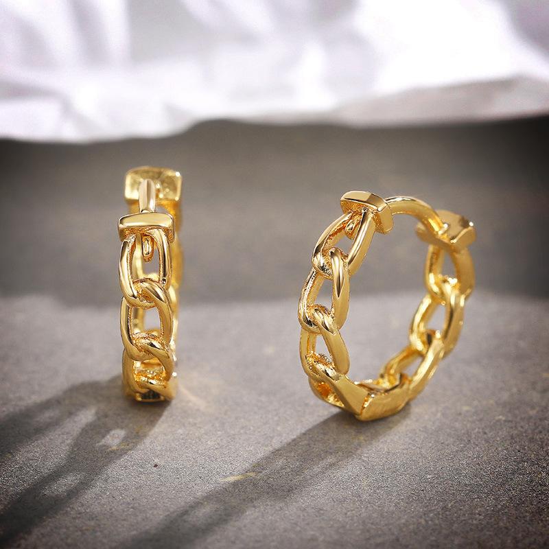 1 Pair of Earrings, Stylish Smooth Chain Earrings, Earrings, Ear Buckles, Simple Personalized Earrings, Earrings