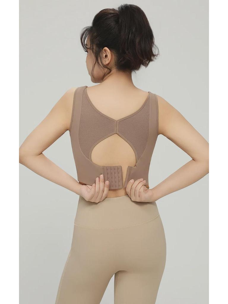 High-Strength One-Piece Sports Vest Bra: Large Size Yoga & Fitness Support