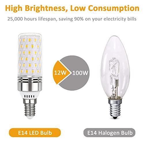 Ampoule E14 Mais LED 12W Blanc Neutre 4000K, 1450LM, Équivalent Halogène E14 100W, 360° Lumiere, AC 220V, Ampoule E14 LED Mais Neu