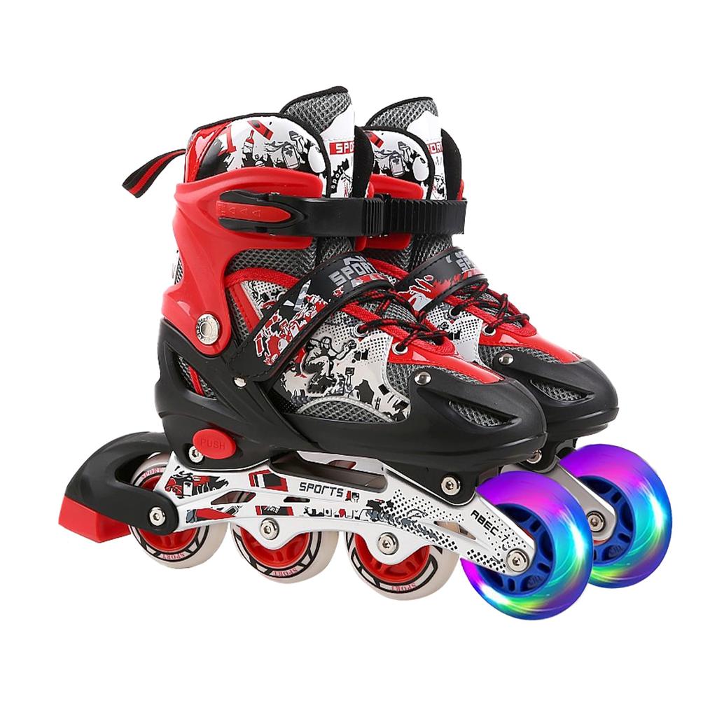 Inline Skate Inline Shoes Roller Skate Inline Skate Luminous For Beginners Men and Women Durable Breathable Safe Outdoor Quiet Size Adjustable Adults