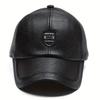 1pc Men's British PU Leather Baseball Cap Adjustable Summer Breathable Casual Hat Spring/Autumn/Spring Summer, Ideal Choice For Gifts