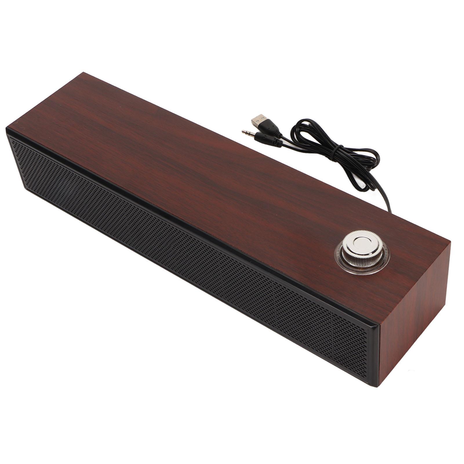 

Computer Speakers Multifunctional Stylish Vintage USB Power Supply HiFi Stereo Computer Soundbar for Desktop Laptop PC