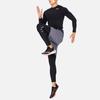 Li Ning Fitness Series Solid Color Round Neck Long Sleeve Tight Fitness Shirt Men Tops Black AUDS015-1