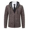 Men's Hooded Cardigan Sweater - Autumn/Winter Knit, Plus Velvet, Casual Outerwear