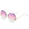 Fashion Rimless Sunglasses Vintage Sun Glasses Women Brand Travel Gradient Sun Glasses Luxury Eyewear