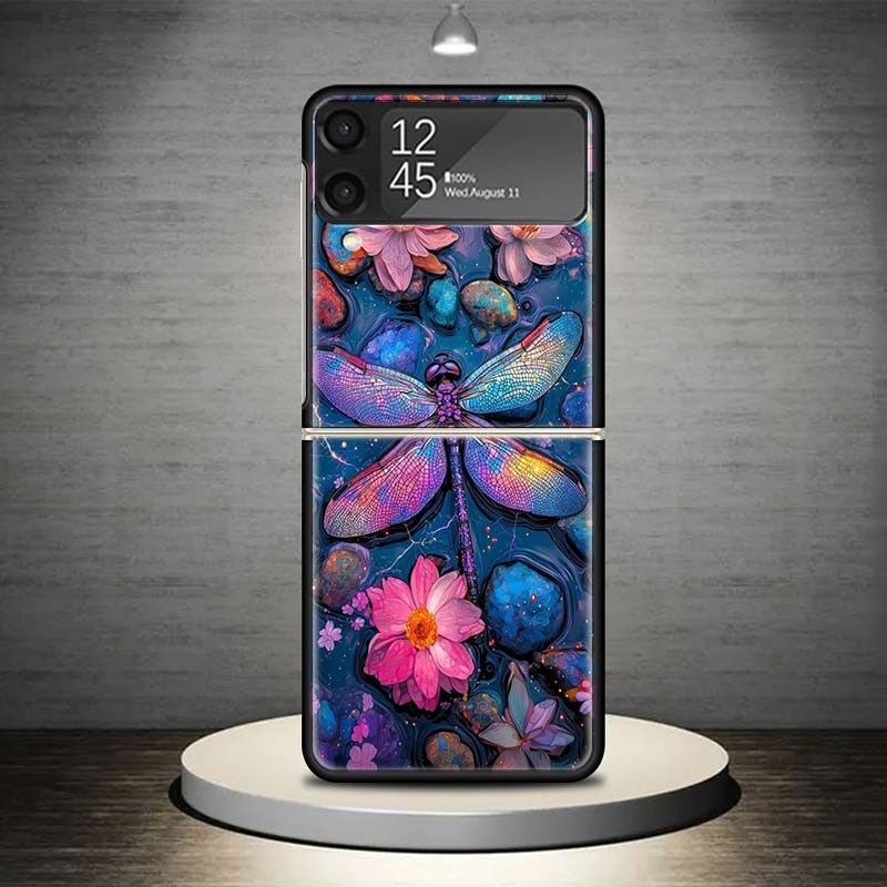 Beautiful Dragonfly Enthusiasts Phone Case For Samsung Galaxy Z Flip 7 6 5 4 3 5G Shockproof Cover Z Flip7 Flip6 ZFlip5 Flip3 Fl