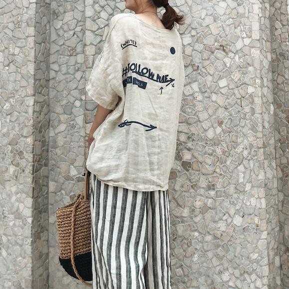 Dimanaf 2025 Women T-shirt Summer Linen Shirt Blouse Short Sleeve Fashion Tops Tees Loose Tees New Black Blouse