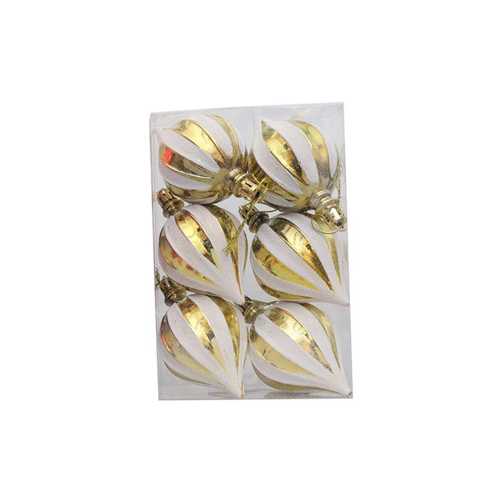 6pcs Plastic Painted Christmas Balls Set Mini Merry Christmas Tree Decor  Hotel Office Decor