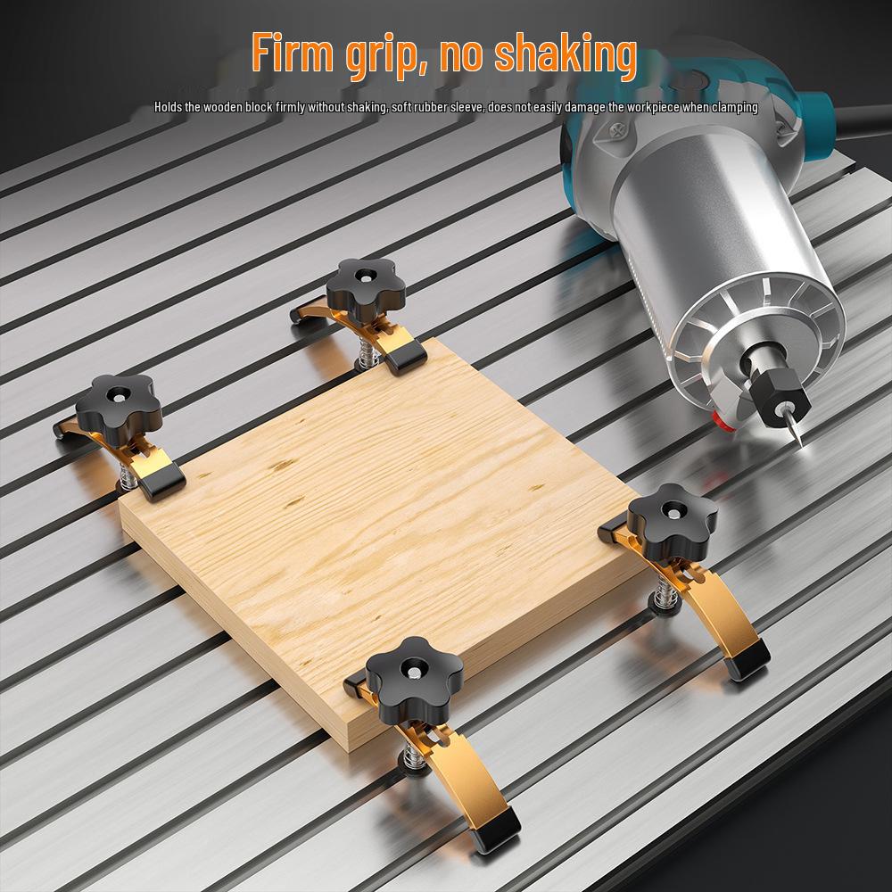 Aluminum Alloy CNC Woodworking Groove Clamp - Type 30/19 Guide Rail Desktop Positioning Clamp