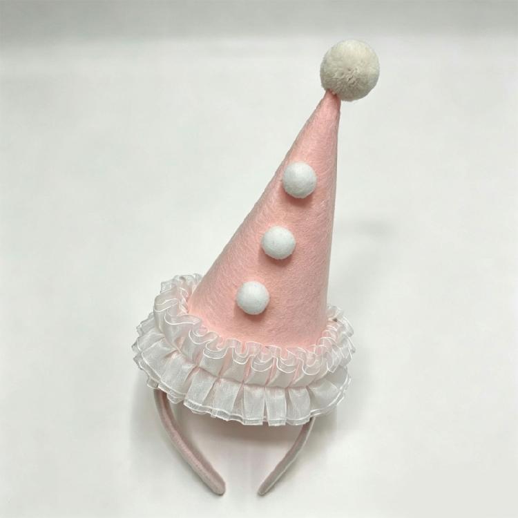 Cheerful Mini Party Clown Hat Headband with Wide Frame for Finishing Party Costumes without a Full-Size Hat Accessory