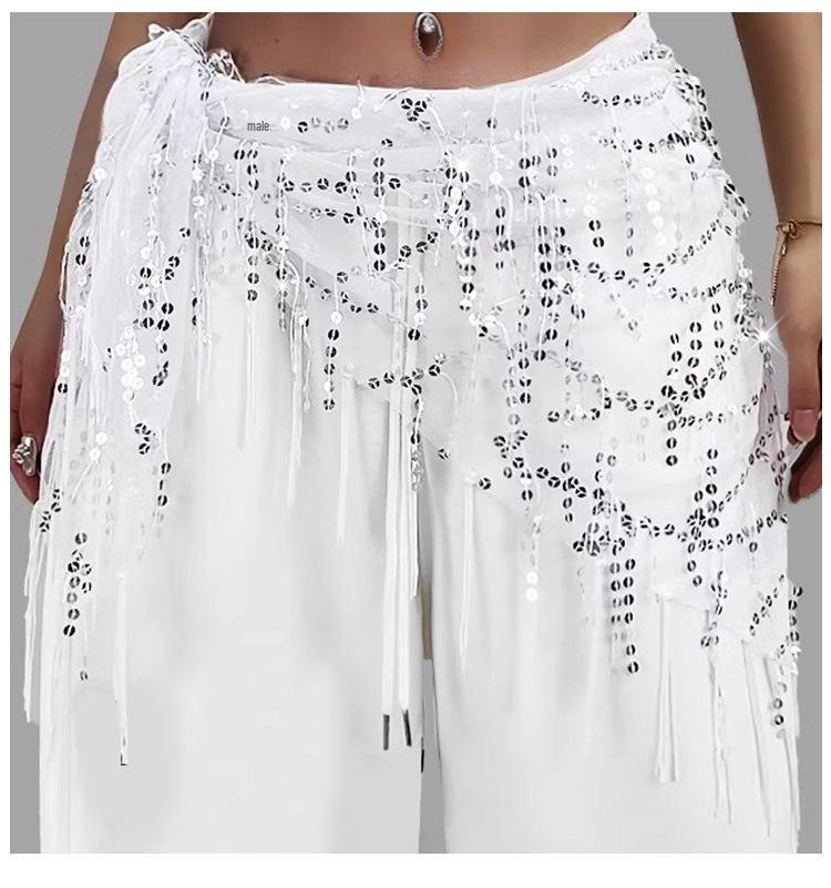 Trendig Paljetttofs Höftscarf - Mångsidigt Midjeaccessoar för Jazz- & Streetdans