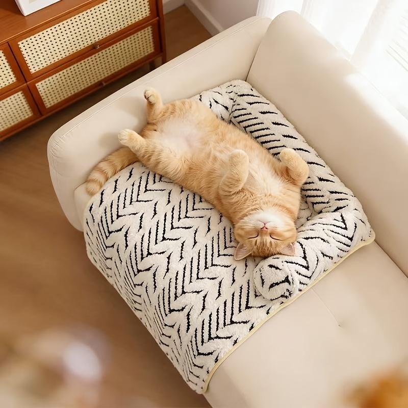 Cat and Dog Sofa Bed, Plush Pet Sofa Bed with Cushion, Indoor Cat and Puppy Non-Slip Furniture Protector