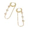 New Arrival Fashion Hoop Stainless Steel Zircon Geometric Shape Gold Plated Trendy Women's Earrings
