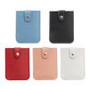 Faux Leather Card Holder Large Capacity Pull-out 6 Slots Solid Color Button Slim Minimalist Portable Business Card Bank Card Driver
