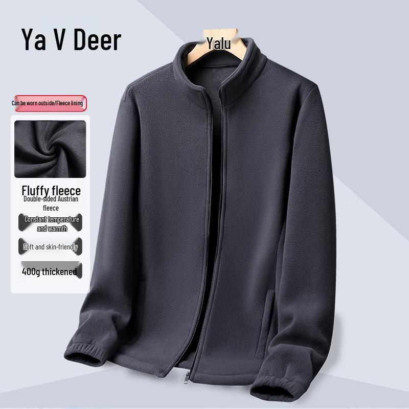

Yalu Men s Stand-Up Collar Fleece Jacket 4XL