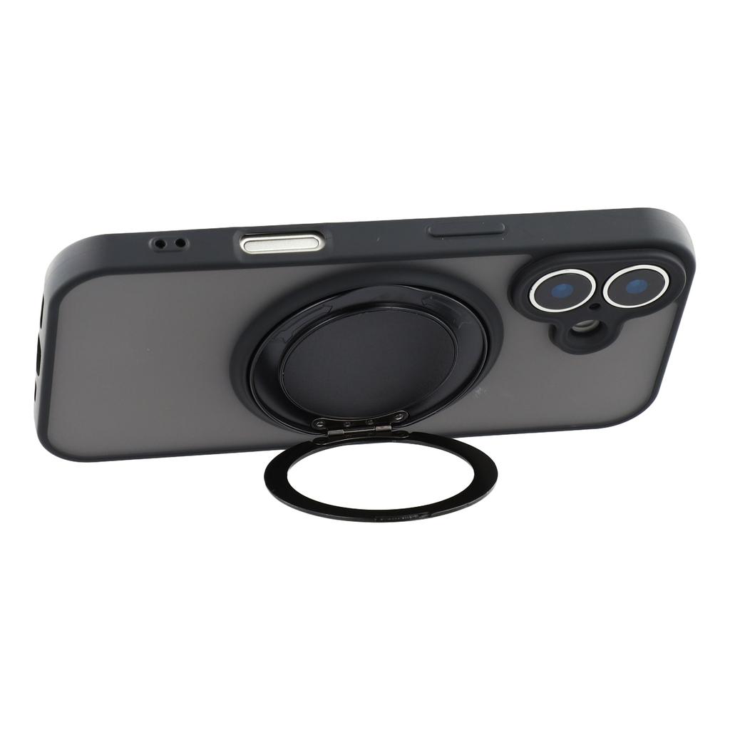 For iPhone 17 Case Rotating Metal Kickstand Skin Touch TPU PC Phone Back Cover