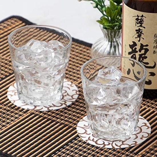 Endo Shoji TKG Paper Coaster Brown Arabesque (100 Pieces) Round Diameter 90mm 1mm Thickness Sturdy Essential Evening Drinks Commercial Use PKCR702