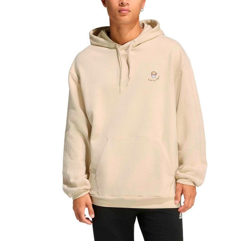 adidas Men's Casual Embroidered Logo Hoodie Beige JZ5066