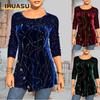 Women's Fashion Casual Solid Color Print Long Sleeve O-Neck Blouses & Shirts