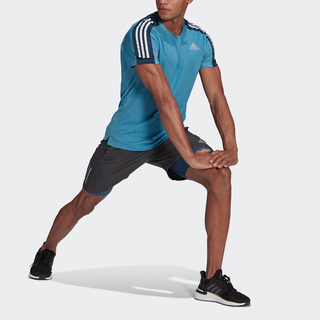 Adidas Own The Run Tee Short-Sleeve Running Shirt Men Tops Blue GM6003