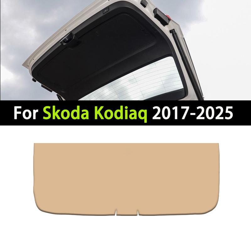 Car Rear Trunk Tailgate Anti-kick Protective Mat Leather Decoration Pad For Skoda Kodiaq 2025 2024 2017-2025 Accessories