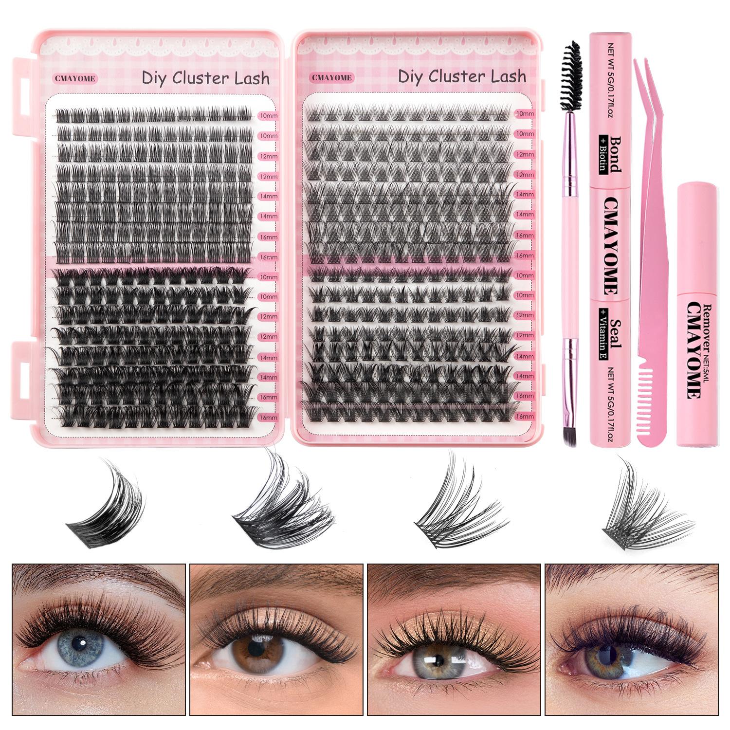 

DIY Книга для ресниц большой вместимости Натуральные пушистые 392 пучка D Сегментированный набор накладных ресниц