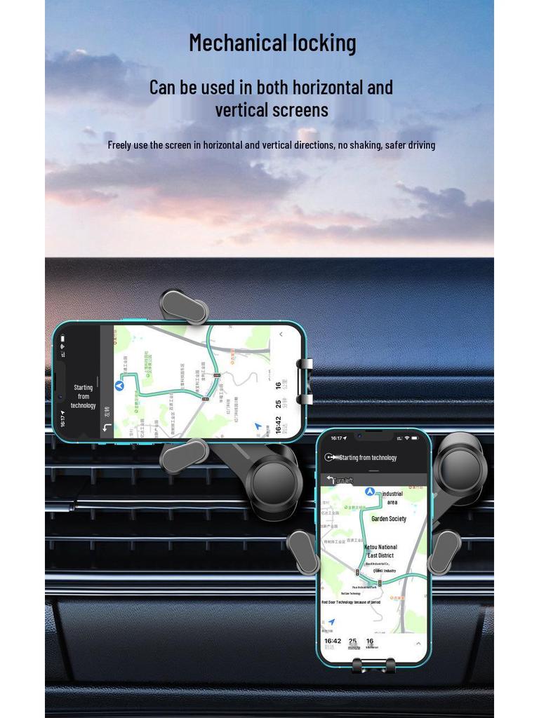 Shun Wang Car Air Vent Phone Holder with Extended Hook for Universal Navigation Support