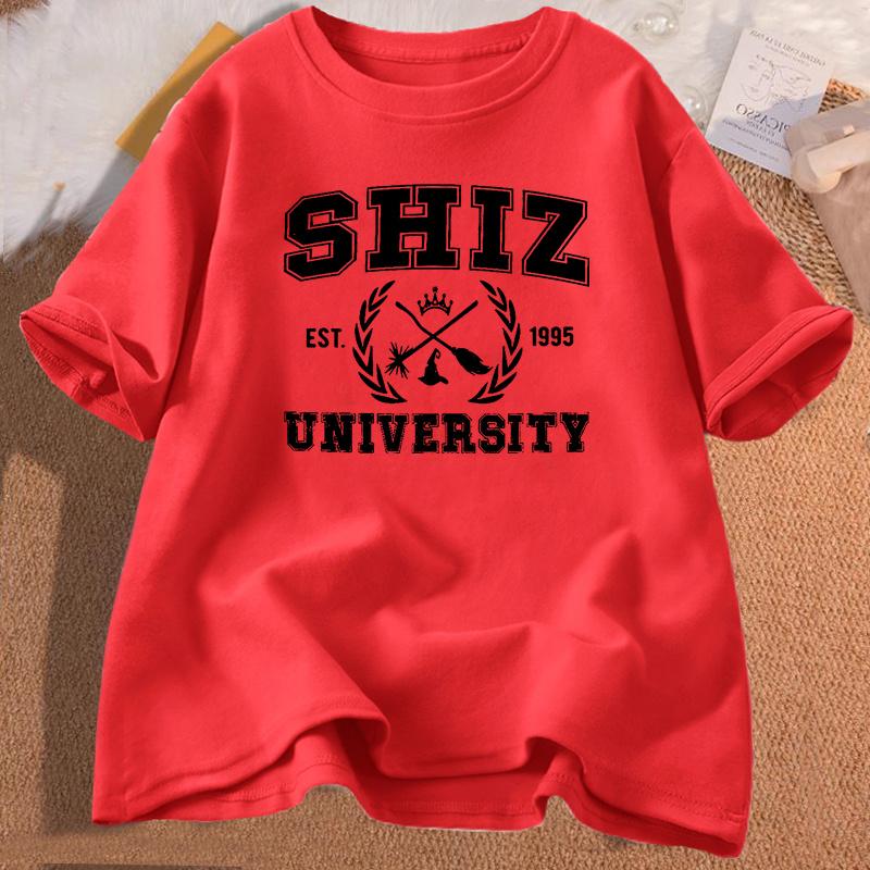 Shiz University Wickeds T Shirt Wizard Shiz Uni TShirt Magic Wand Casual Cotton Short Sleeve Graphic T Shirts Oversized Tops S