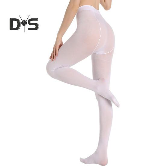 Collants pour femmes taille haute couleur unie haute élasticité maigre mince couleur bonbon antidérapant Cosplay Performance collants travail quotidien porter des bas longs