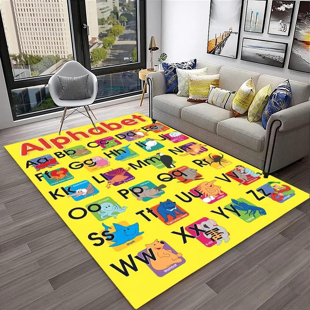 Alphabet ABC Carpet Early Education Cartoon Children Crawling Rugs Non-slip Bedroom Living Room Sofa Home Decoration Floor Mat