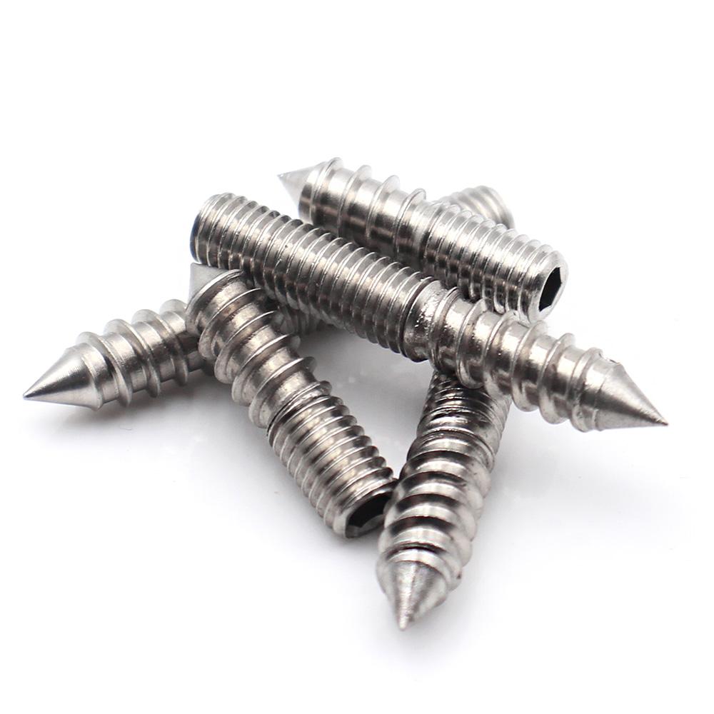 304 Stainless Steel Hex Socket Double Ended Self Tapping Screws Pointed Tip Hanger Bolts M4 M5 M6 M8 M10 M12