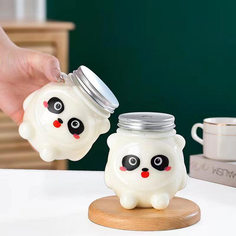500Ml Kawaii Bear Milk Water Bottle Tea Coffee Juice, Portable Water Cup, Home Transparent Disposable Juice Drink Bottle