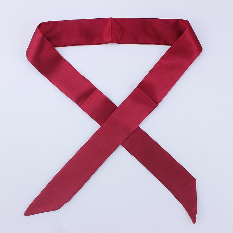 4x100cm Satin Silk Narrow Scarf Neckerchief Solid Neck Scarves Long Silk Thin Scarf Tie Black Bag Ribbon Headbands Choker