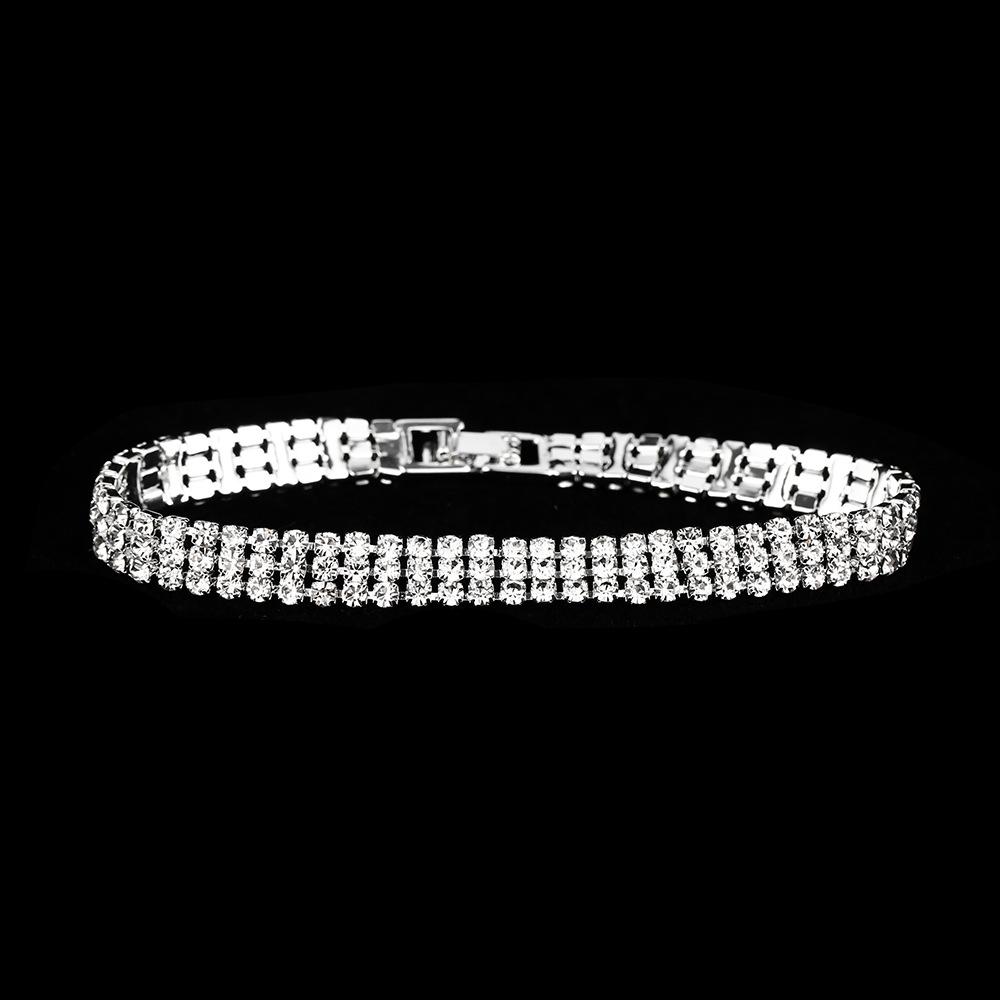 Elegant Bridal Necklace & Shimmering Diamond Earrings and Bracelet Set