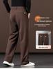 Woodpecker Men's Elastic Waist Wool Trousers - Loose Wide-Leg Casual Pants for Spring & Autumn