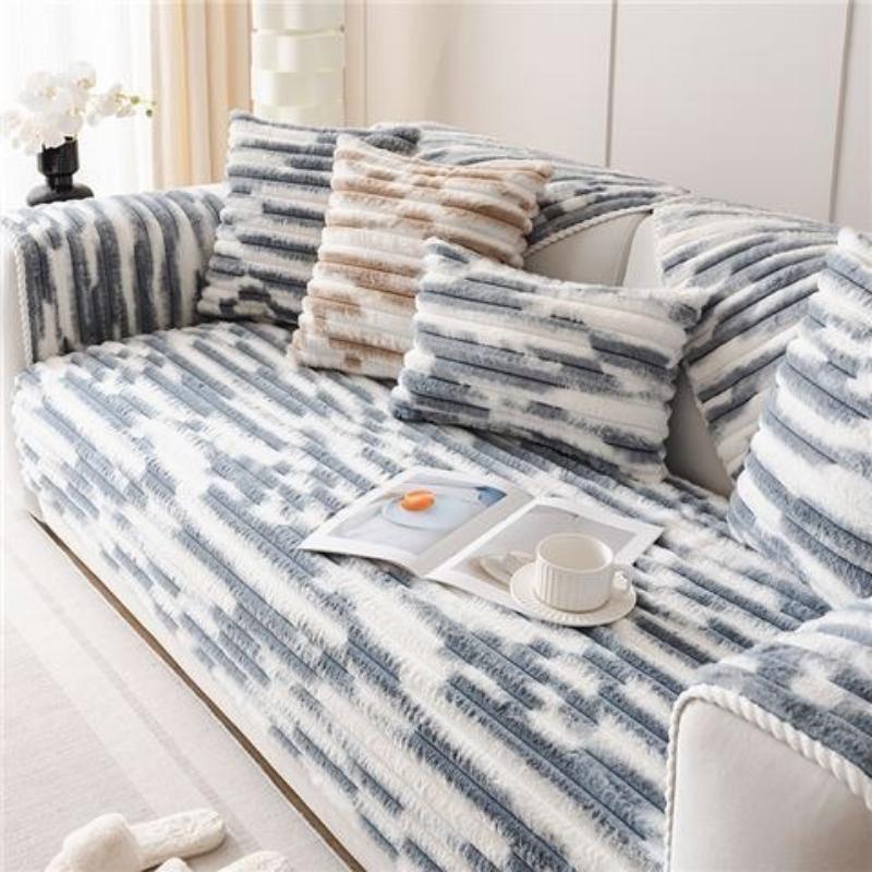 

Новый градиентный плюшевый диванный полотенце толстый кролик плюшевая подушка диван осень зима нескользящий чехол тканевый чехол для подушки спинка полотенце защита от пыли подкладка 70*70CM