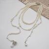 Fashion Jewelry Pearl Sweater Chain Asymmetric Pearl Choker Multi-Layer Necklace  French Style