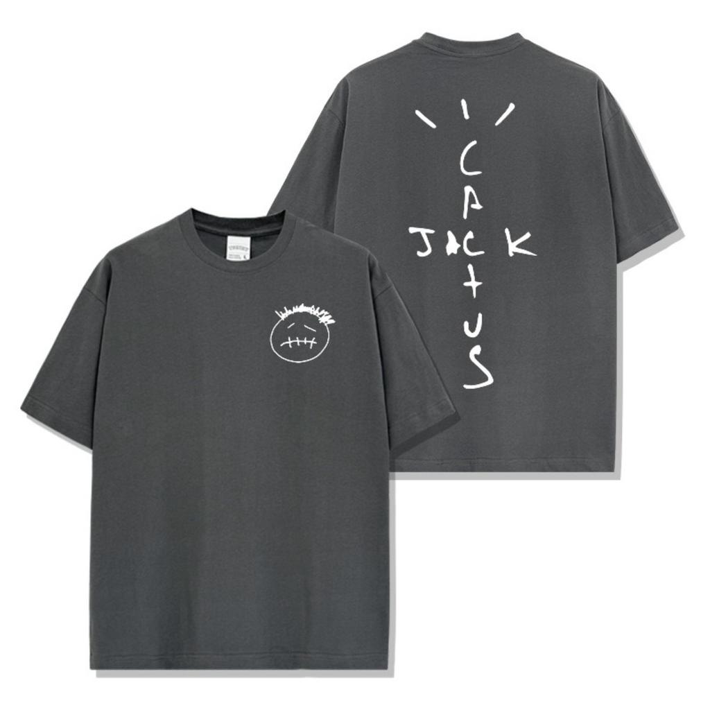 FlowStreet 100% Bavlna Oversized Tričko pro Muže Ženy HipHop Prané Trička Cactus Jack Krátký Rukáv Dárkové Vrcholy