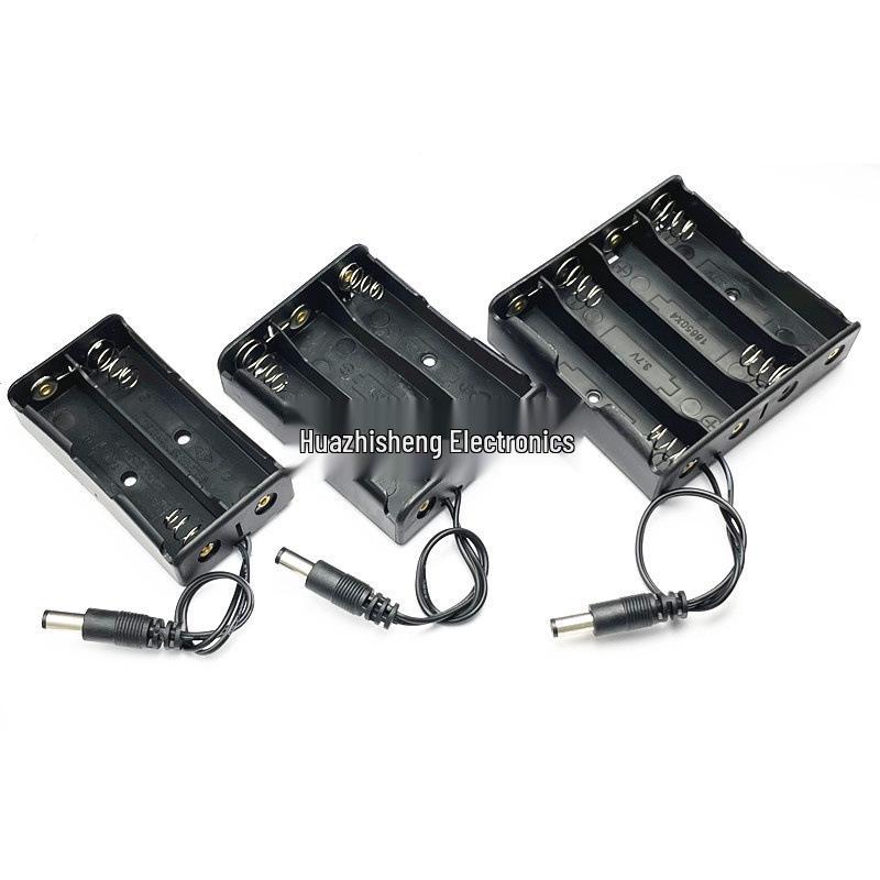 18650 Lithium Battery Holder with Lid and DC Plug - Supports 1 To 4 Cells In Series/Parallel (3.7/7.4V)