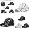 Graffiti Printed Unisex Baseball Cap Cotton Adjustable Size Summer Hat Trendy Embroidered Logo