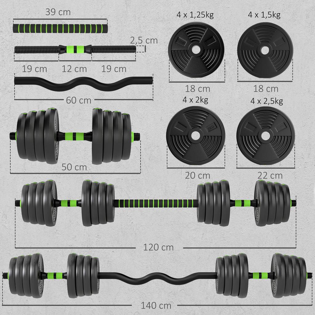 Adjustable Dumbbell Set 30 KG Dumbbell Set Dumbbells Barbells Weight Set for Strength Training
