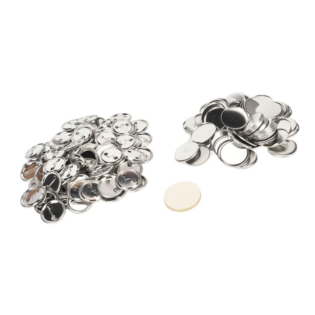 100 Set Pin Back Button Parts Sturdy Metal Plastic Rustproof Smoothing Button Making Supplies for Badge  