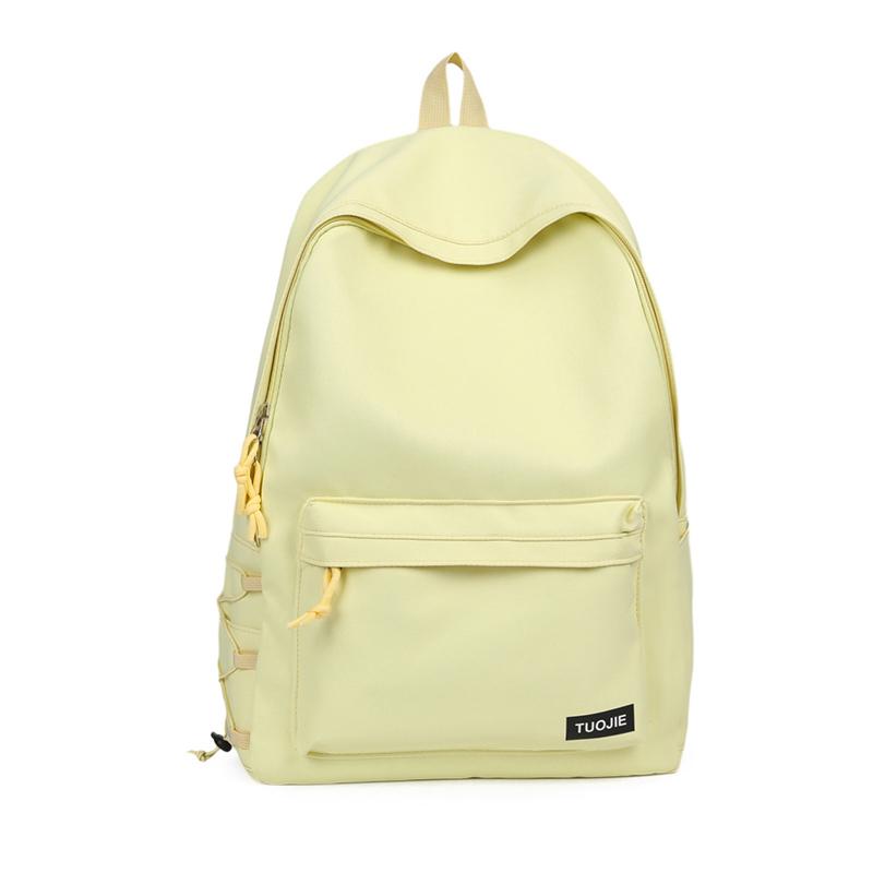 Women Lightweight Waterproof Backpack Solid Color Student Schoolbag