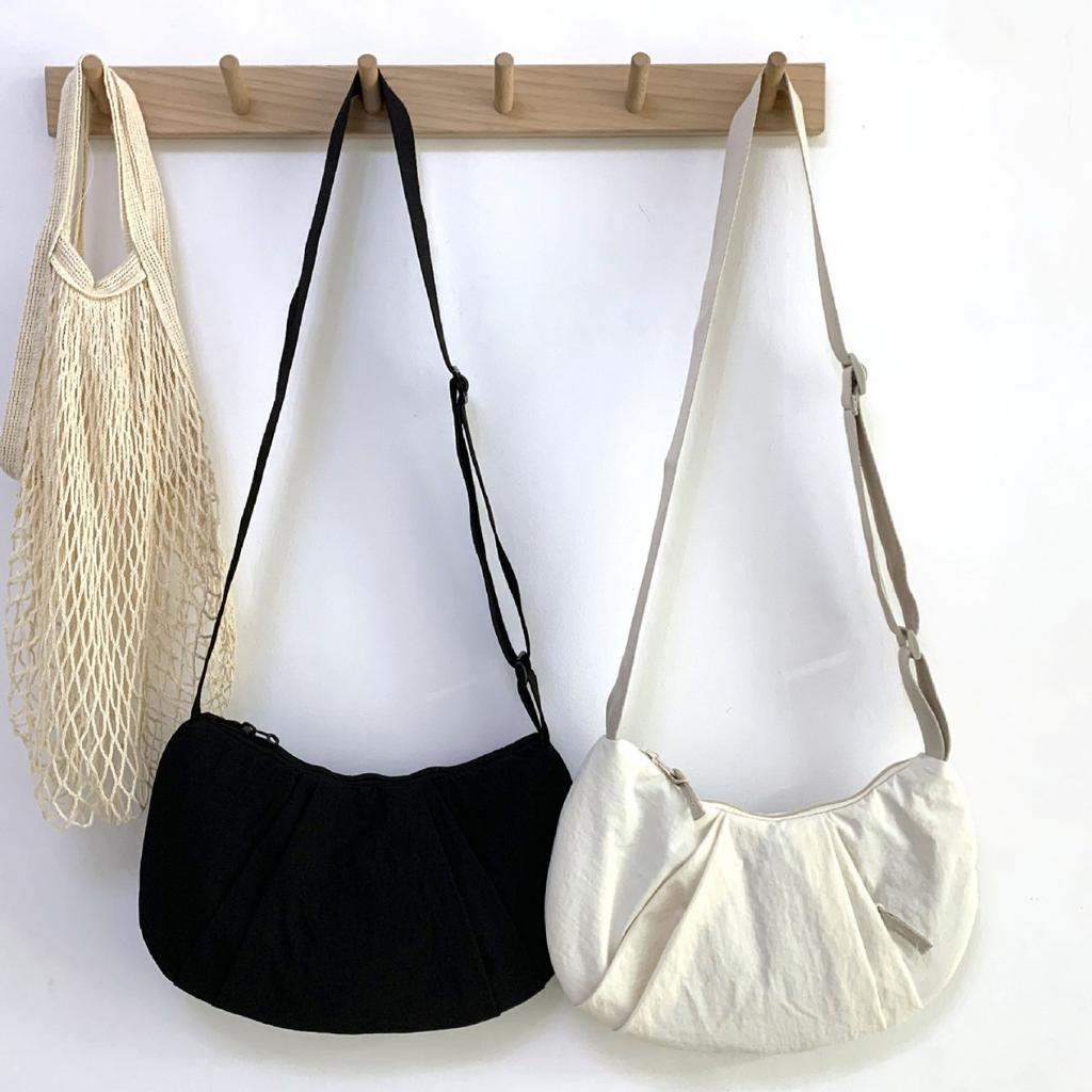 Versatile Large Capacity Dumpling Type Nyl Women's Shoulder Bags Casual Female Handbag Simple Solid Color Ladies Crossbody Bag