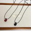 Red Water Drop Women Necklace Drawable Black Rope Pendant Necklaces Sweater Chain  Autumn/Winter