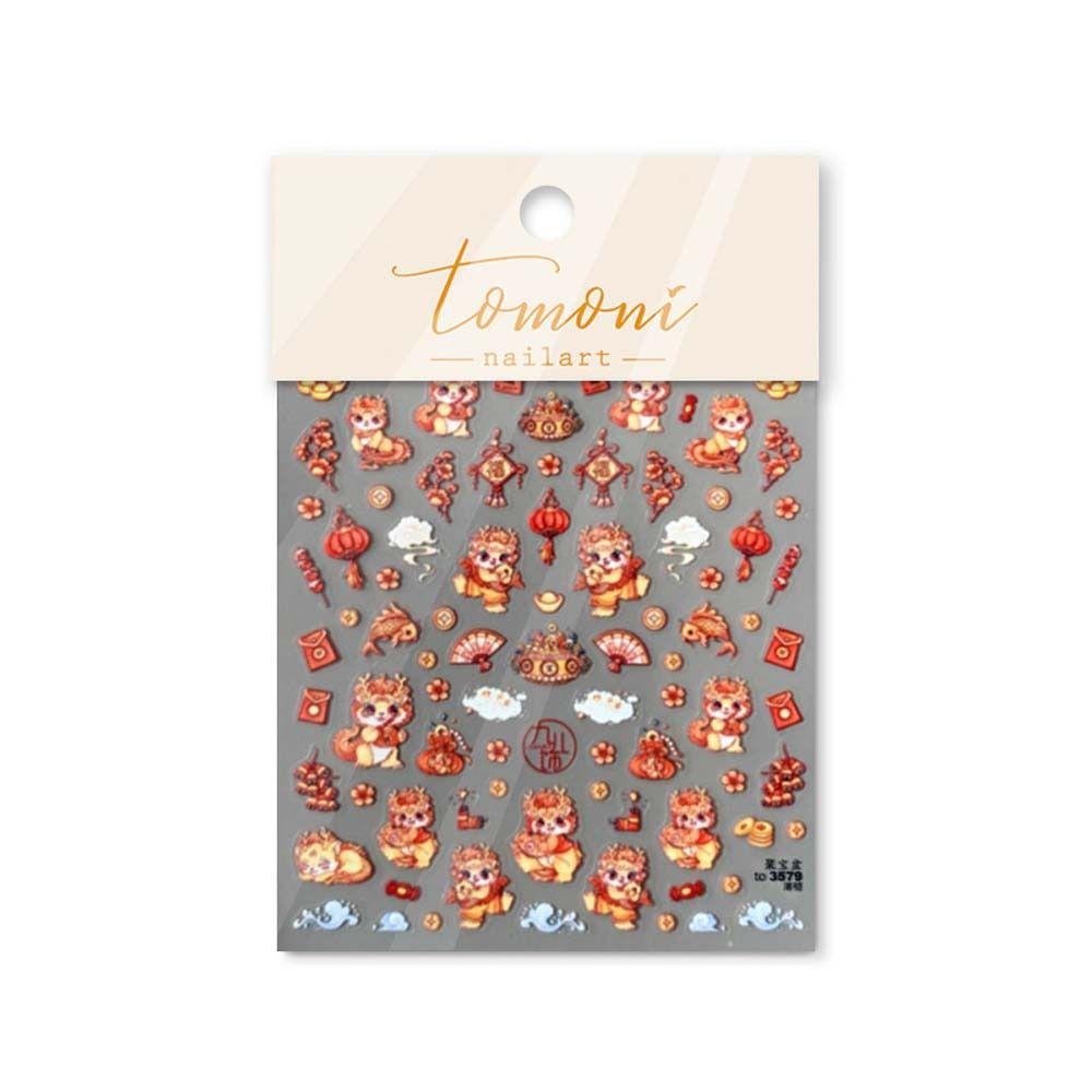 

Новогодние подвески для ногтей Китайские новогодние наклейки для ногтей Китайские украшения для ногтей Леди/Девочки Flat