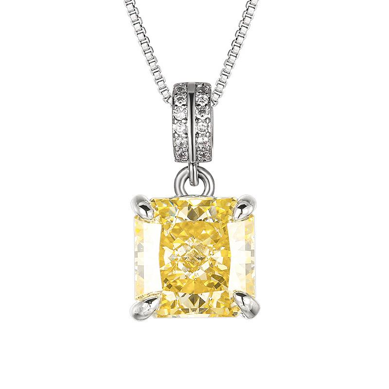 Jewelry Set Earrings Rings Necklaces Square High Carbon Diamonds Ice Flower Cut Fashionable Luxurious Women's