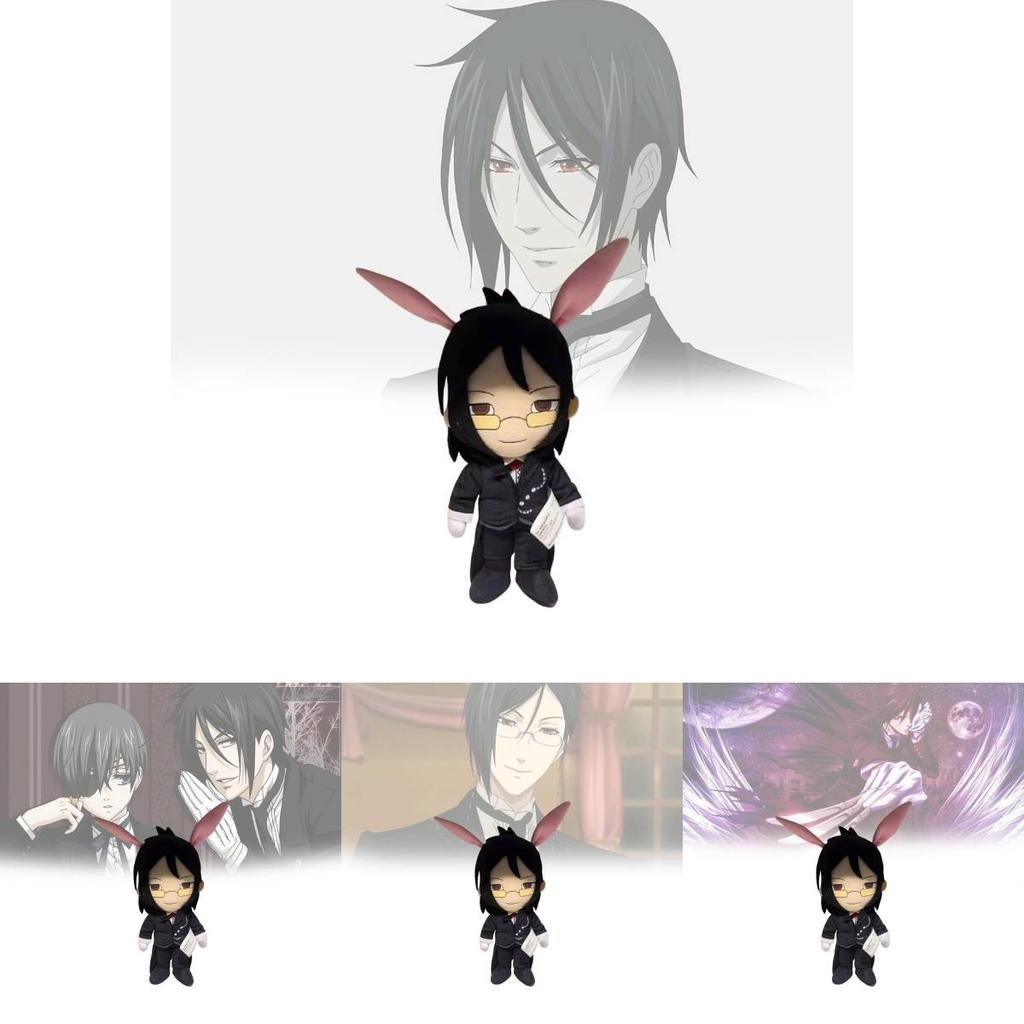 Entzückendes Black Butler Plüschtier mit Sebastian Michaelis und niedlichen Hasenohren
