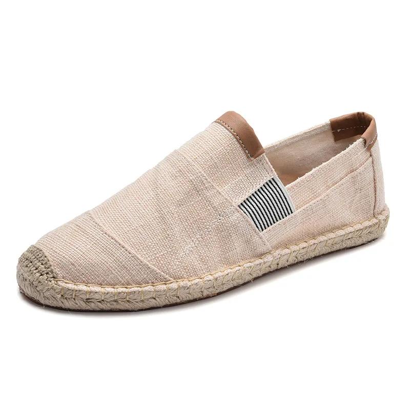 Scarpe da uomo di alta qualità, casual, traspiranti, in tela, alla moda cinese, morbide espadrillas da uomo, mocassini.