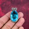 Blue Topaz Pendant, 925 Sterling Silver Pendant Gemstone Jewelry, Handmade Pendant Amazing Jewelry, Gift For Her
